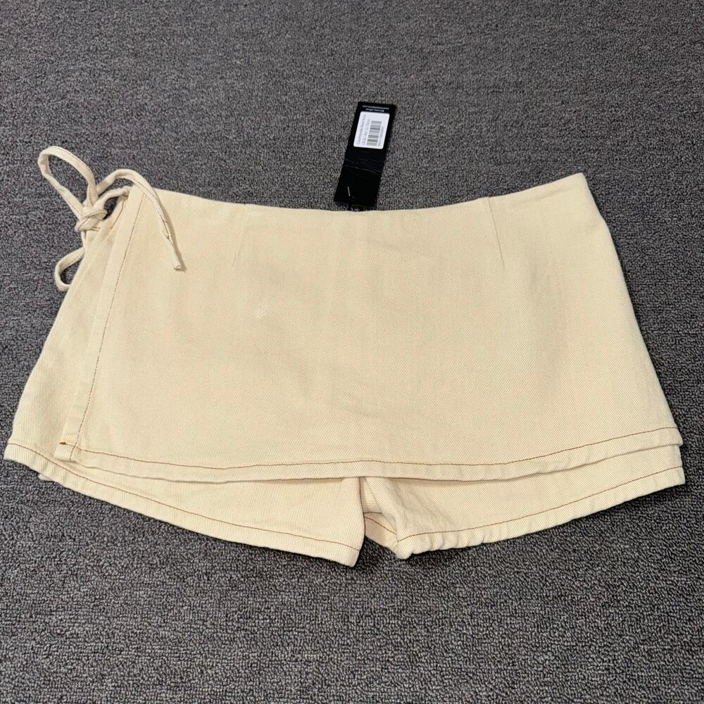 NWT LIONESS Countryside Skort Ecru Soft Yellow Women's 8 Large Low Rise Coquette - Picture 4 of 11